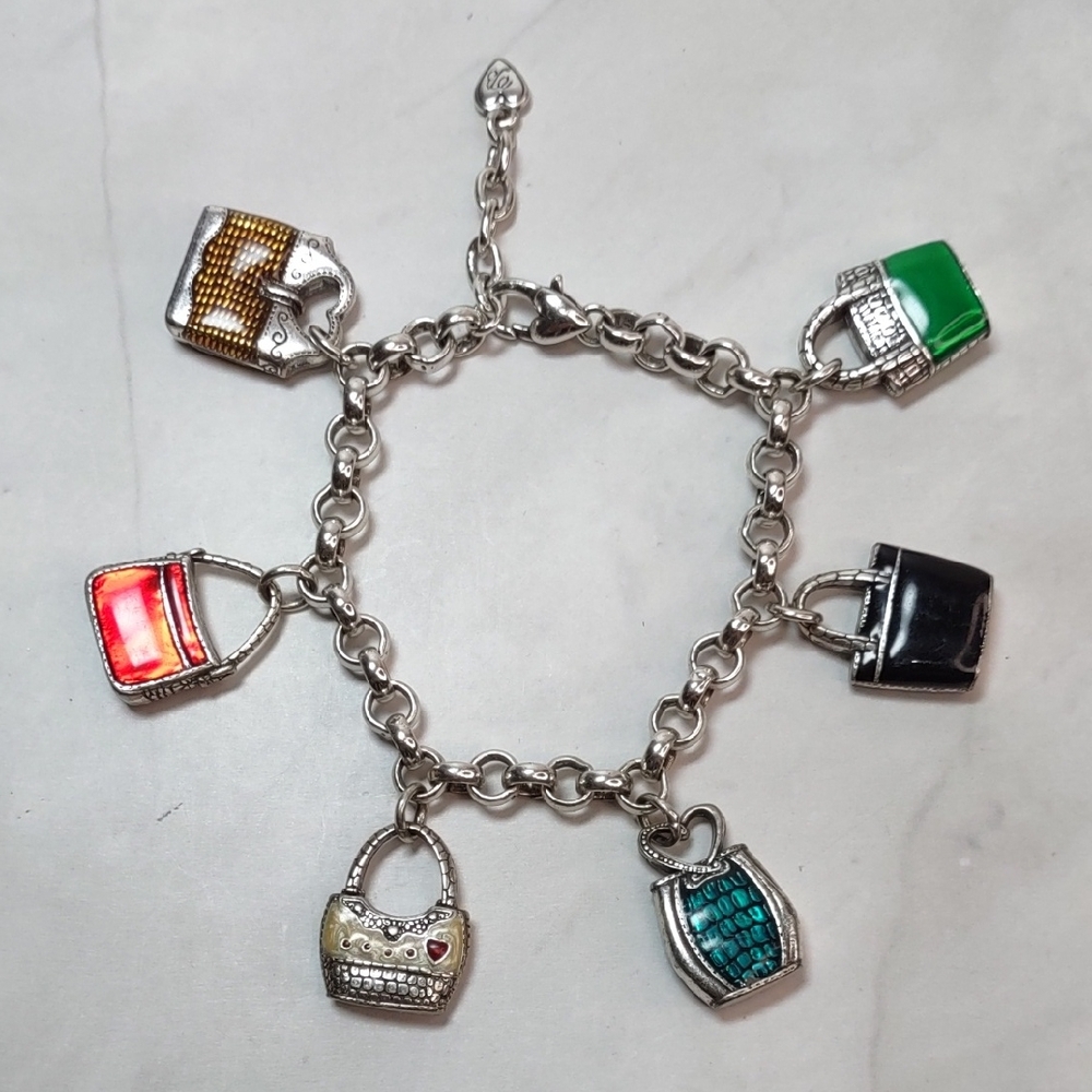 Brighton Enamel Purse Charm Bracelet